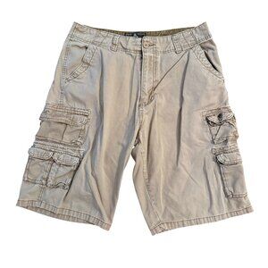 Iron Jeans Cargo Shorts Size 34 Beige Tan Cotton